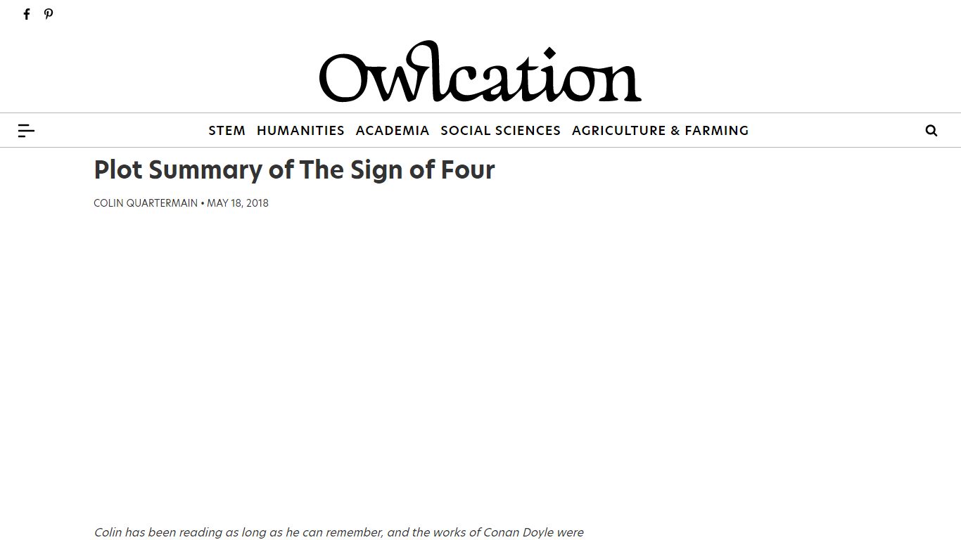 Plot Summary of The Sign of Four - Owlcation